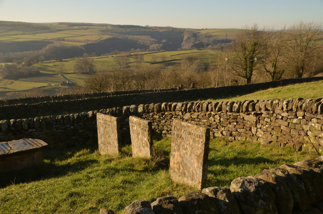 Three of the Riley Graves at Eyam, Derbyshire