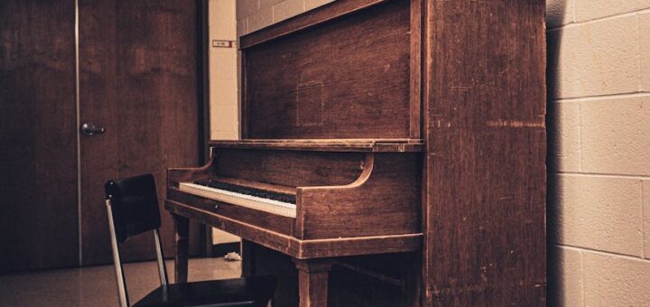 vintage piano in a room
