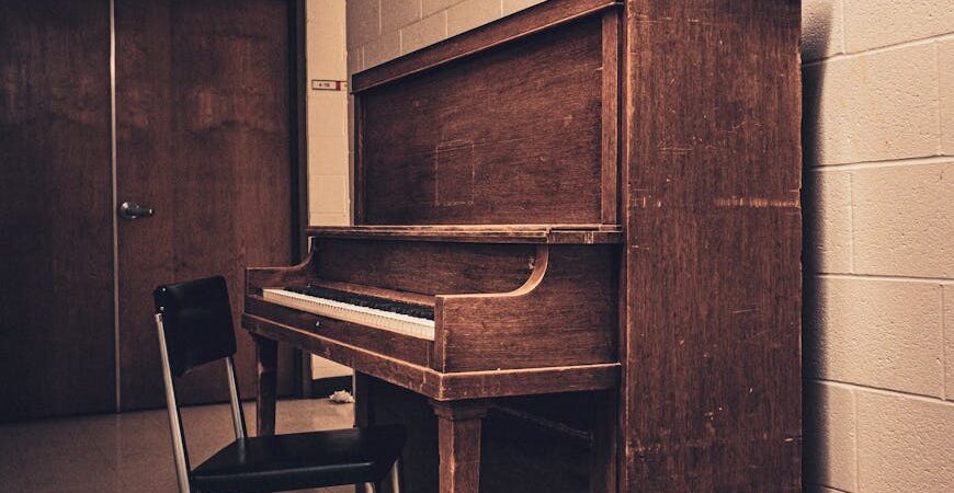 vintage piano in a room